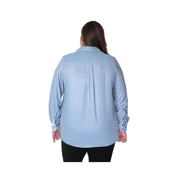 Roaman's Velveteen Light Blue LongSleeve - Picture 2 of 4